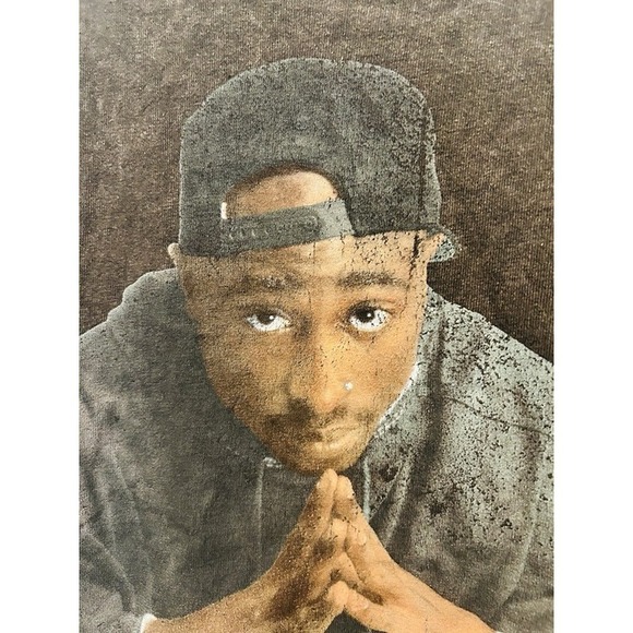 Tupac Shakur Poetic Justice Graphic Tee Womens Sz Small/Medium Faded Black - Picture 11 of 12